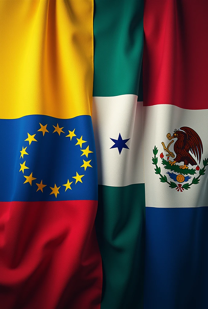 Colombia&#39;s flag, Mexico, Panama and Venezuela 