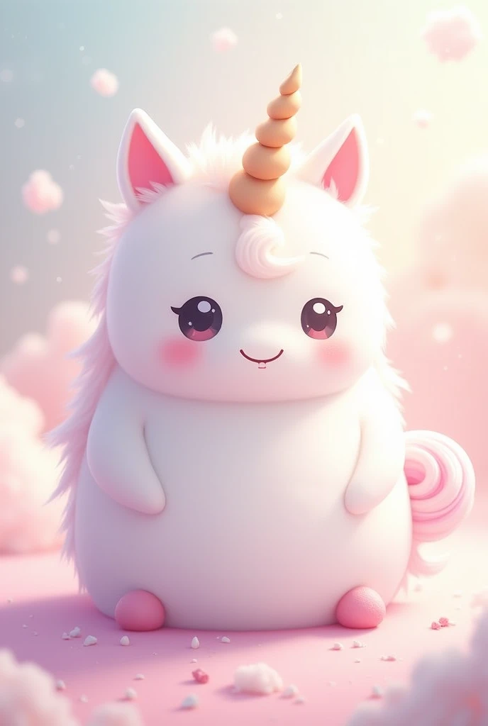 Ilustra un unicornio de mashmellow

