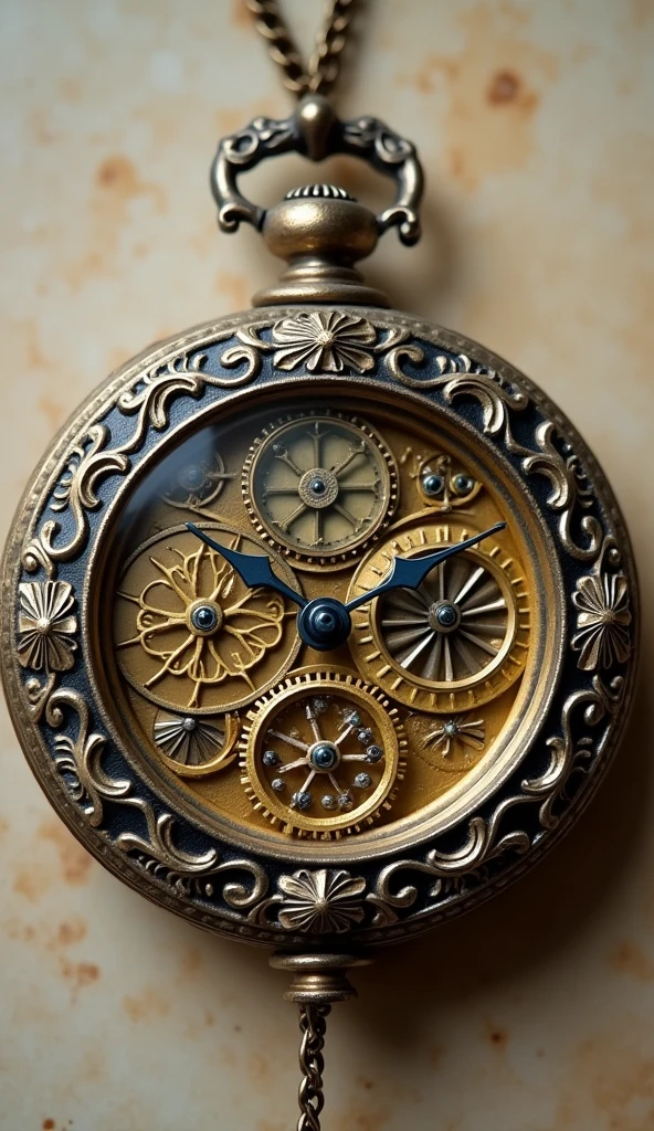 A close-up of a 16th-century portable clock or pocket watch, showcasing its intricate gears and craftsmanship.