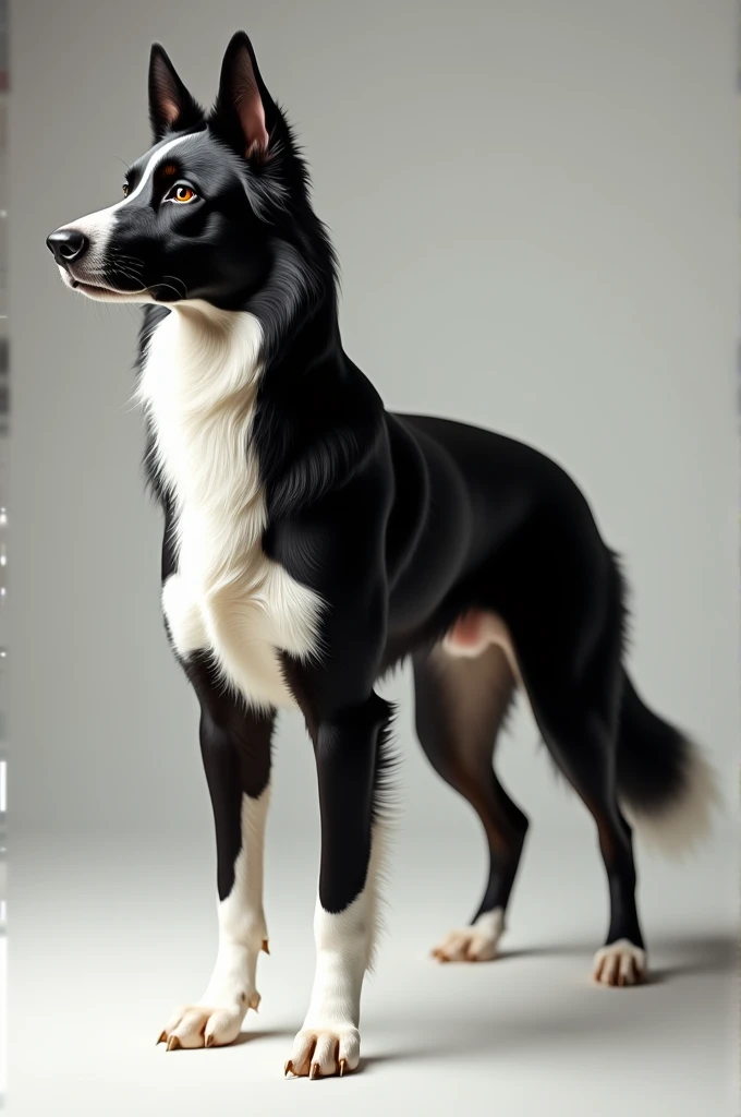 he is a dog, da raça lihsa apsu, black andwhite