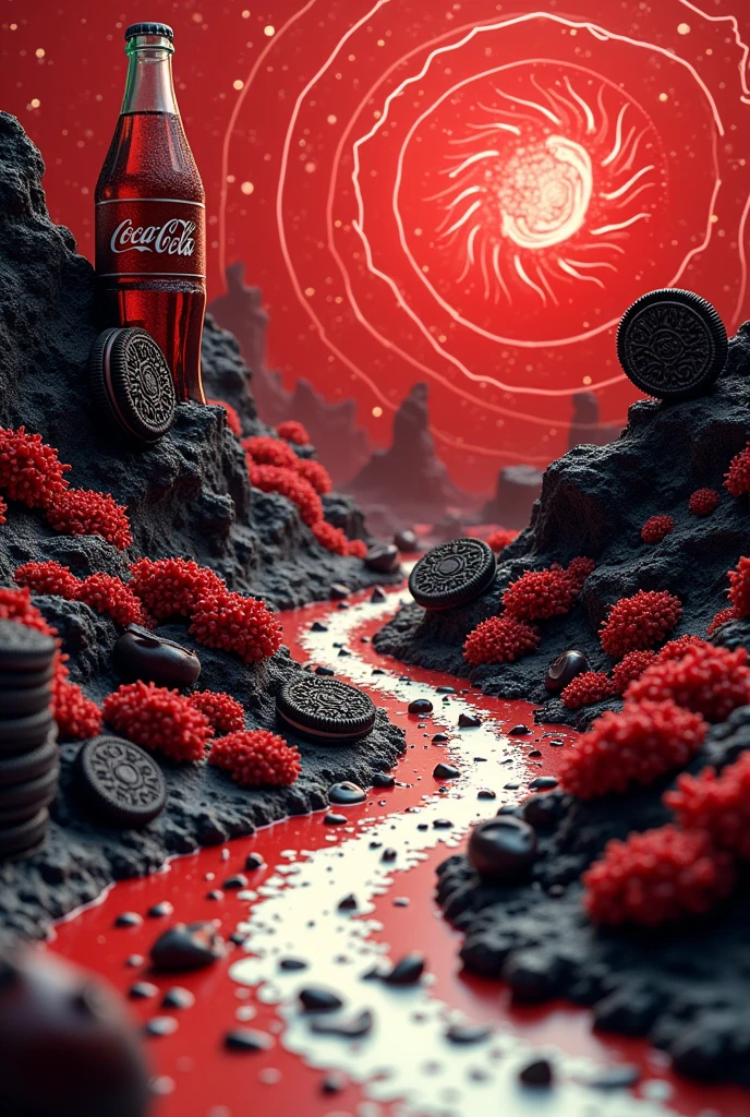 draw me a background combining oreo and coca cola
(don't draw those two)