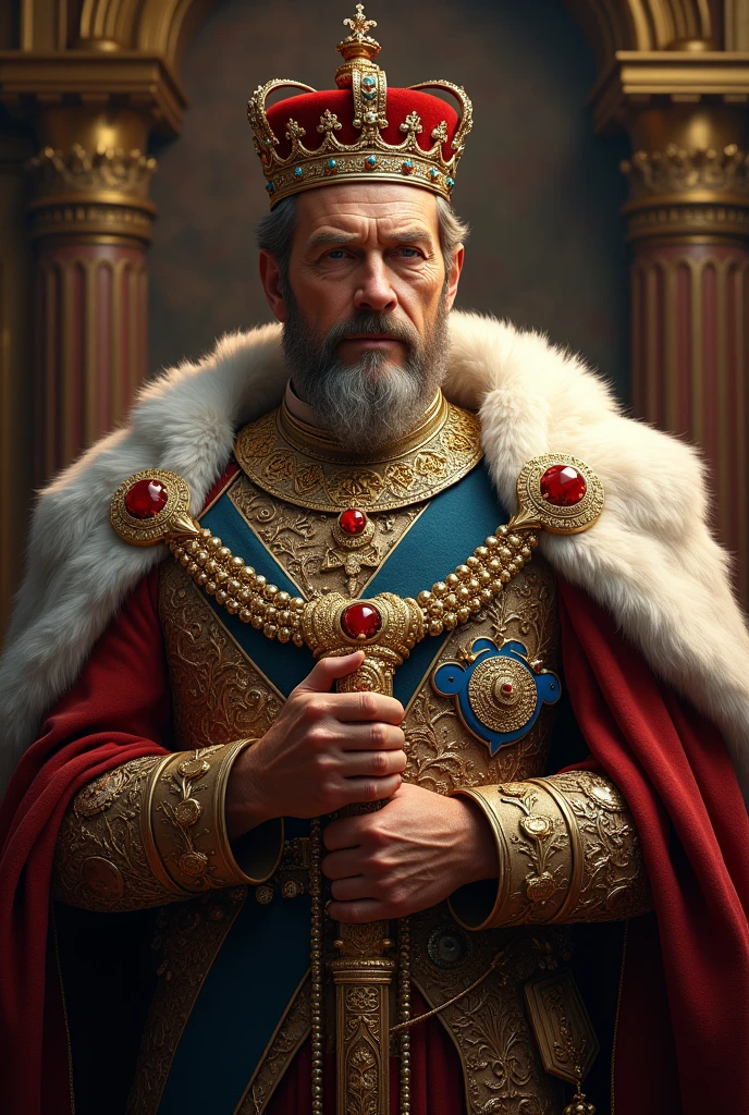 King with many crown jewels 
