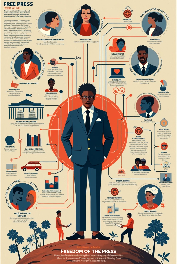 Make a conceptual map about freedom of the press 
