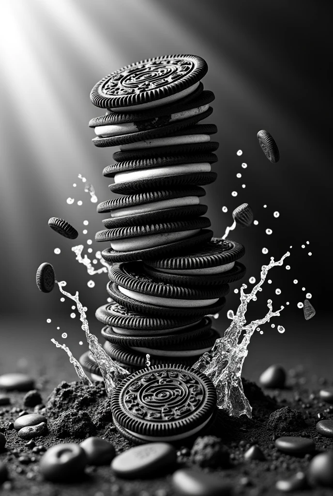 draw me a background combining oreo and coca cola (don't draw those two)
Color: black and white