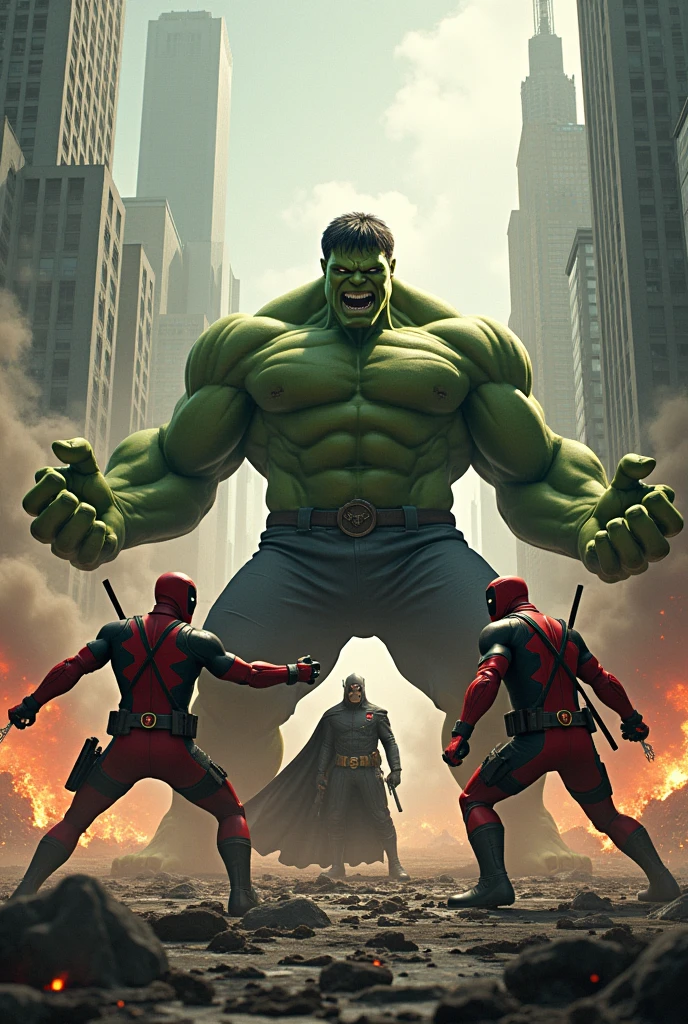 Hulk and deadpool with dr doom