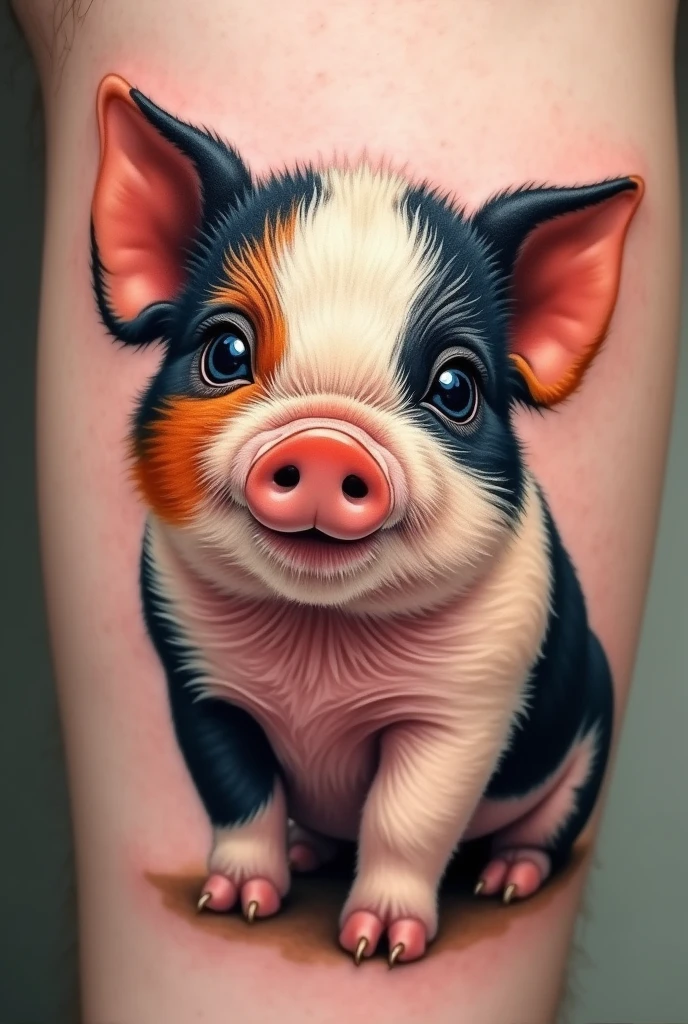 Calico pig tattoo 