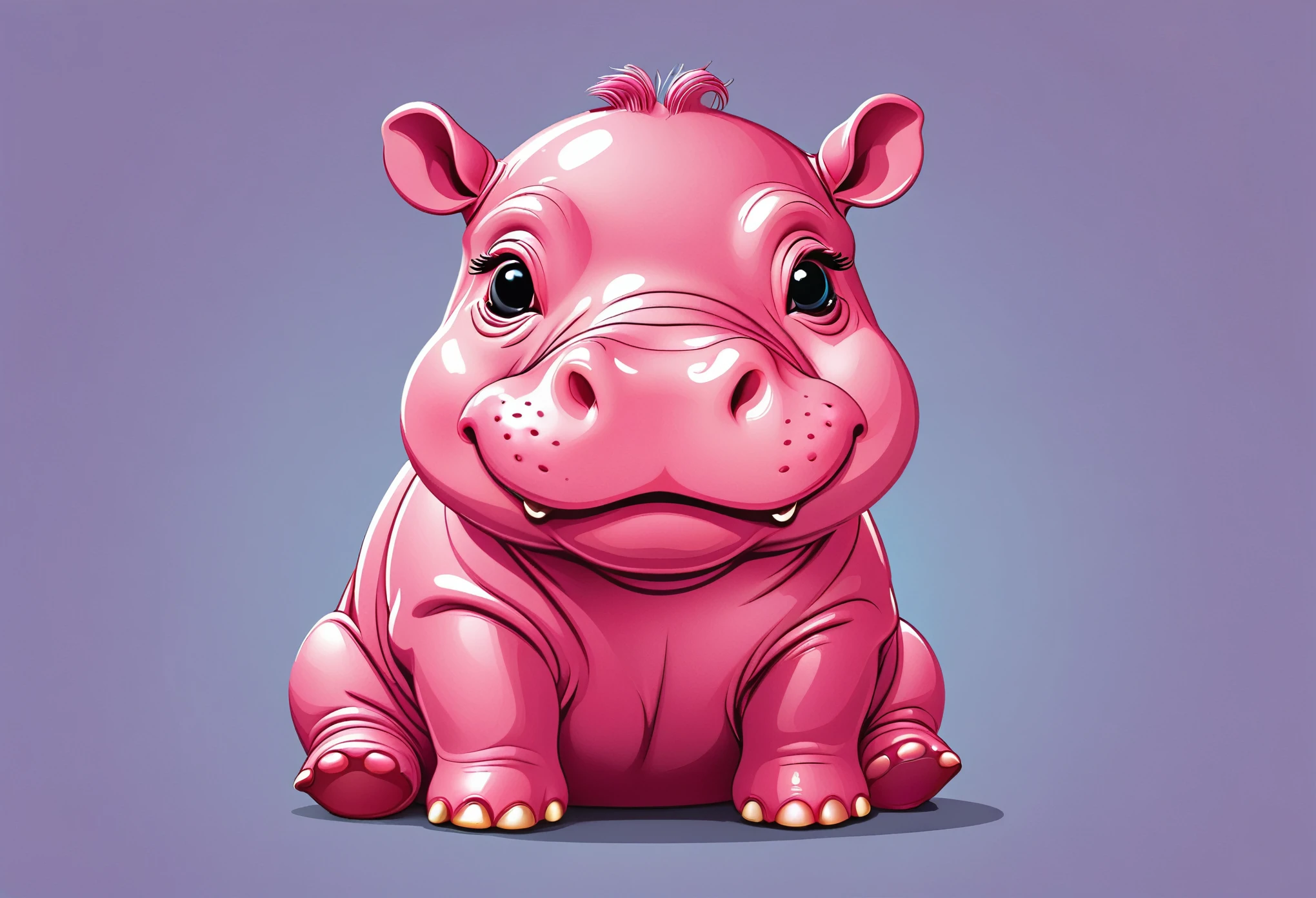 T-shirt design, illustration of cute baby pink hippo,(viewed from side:1.5),(happy atmosphere),(full body image:1.5), high quality,(lovely:1.5) ,simple background
