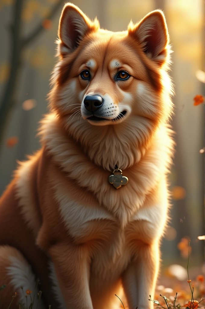 a dog 
