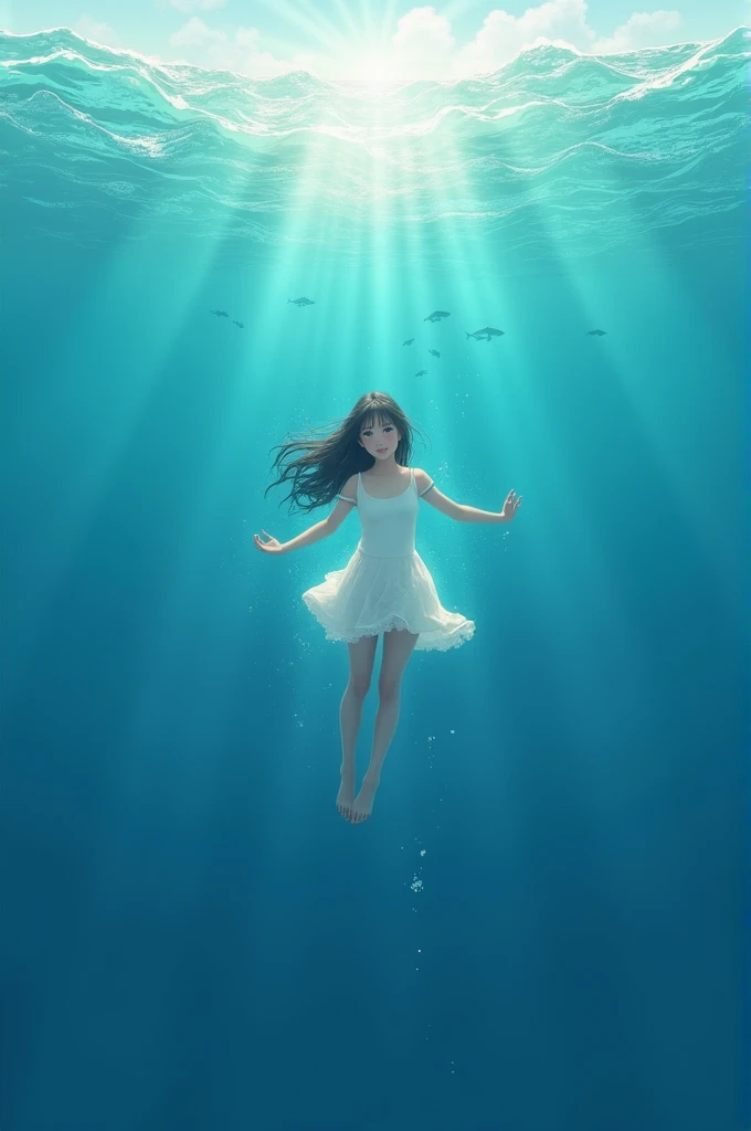 One girl in the sea