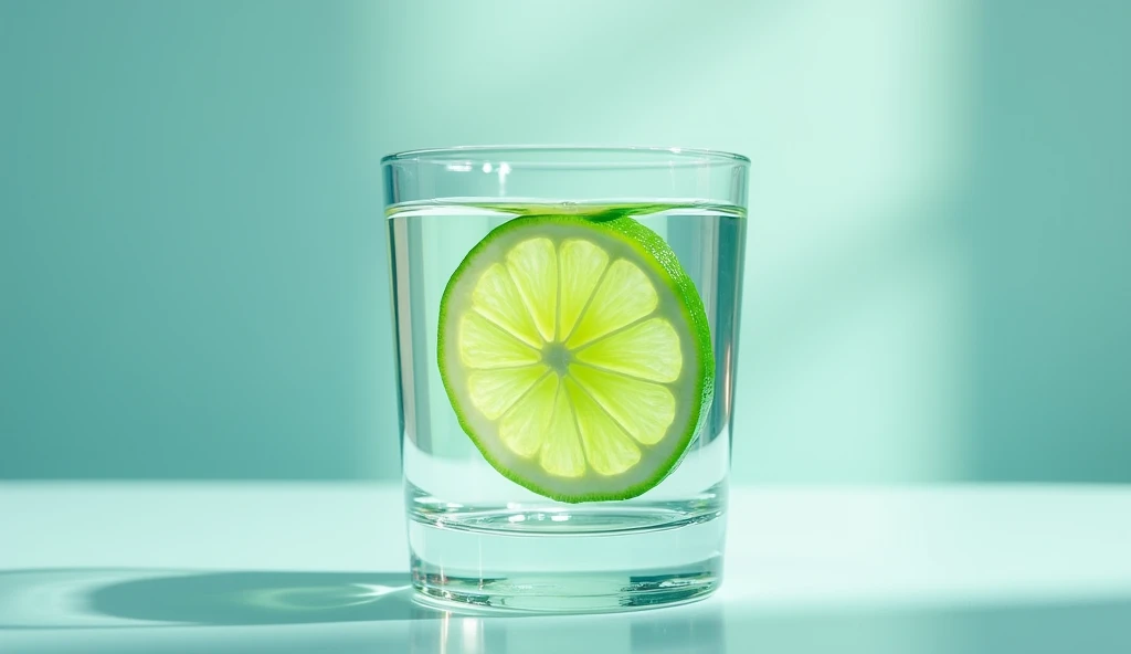 Tahiti lime in a glass of water