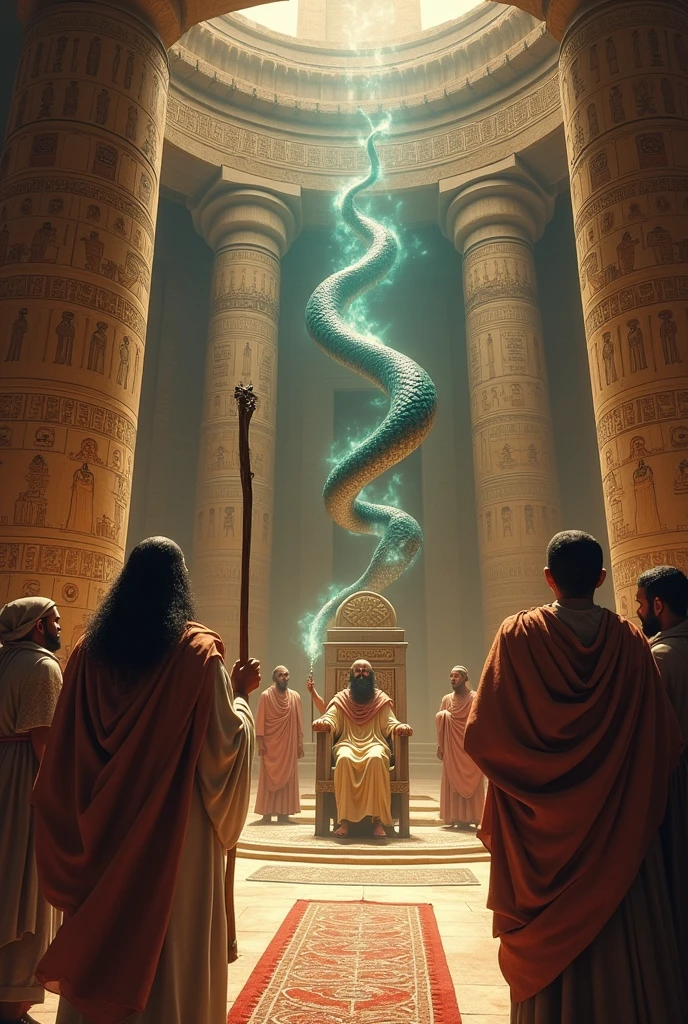 MOSES AND AARON, they see their snake eating the other snakes of the Pharaoh&#39;s sorcerers