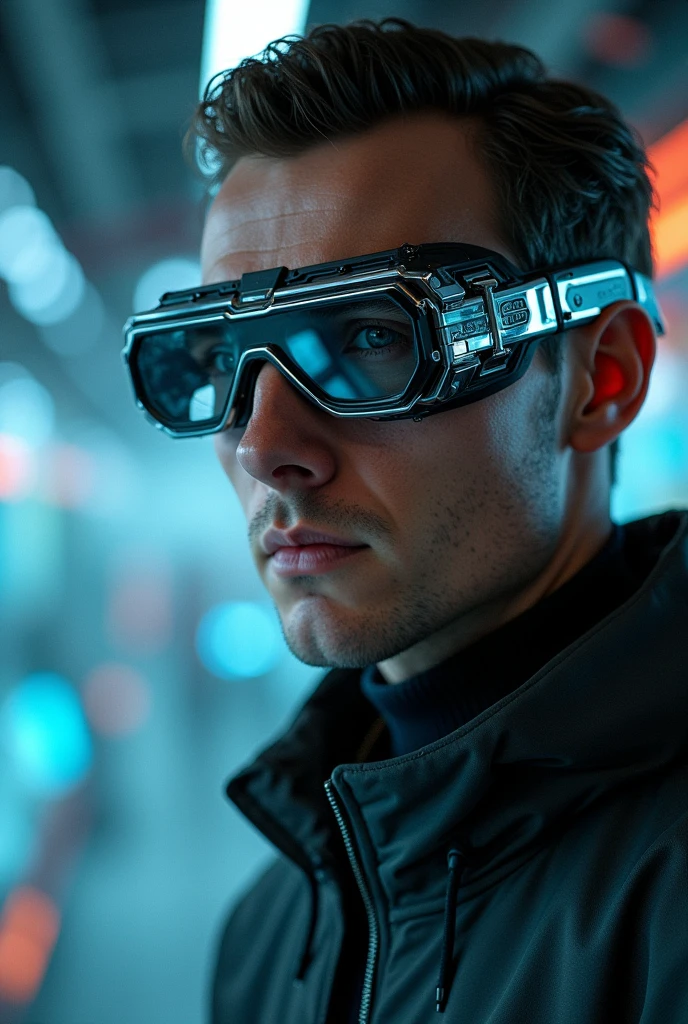 Googles that fit over fancy engineering glasses, futuristic aviator style