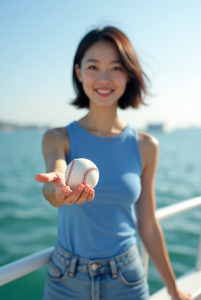 (Top Quality, 4K, High Resolution, masterpiece:1.2), Junior high school student at the beach, having her friend apply sunscreen cream
