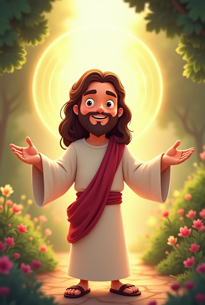 jesus cartoon type welcoming
