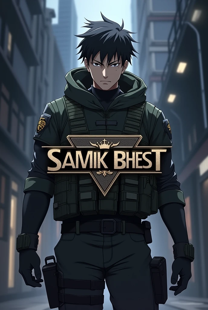Tanjiro anime commando photo and write SAMIK bhest logo and write Samik