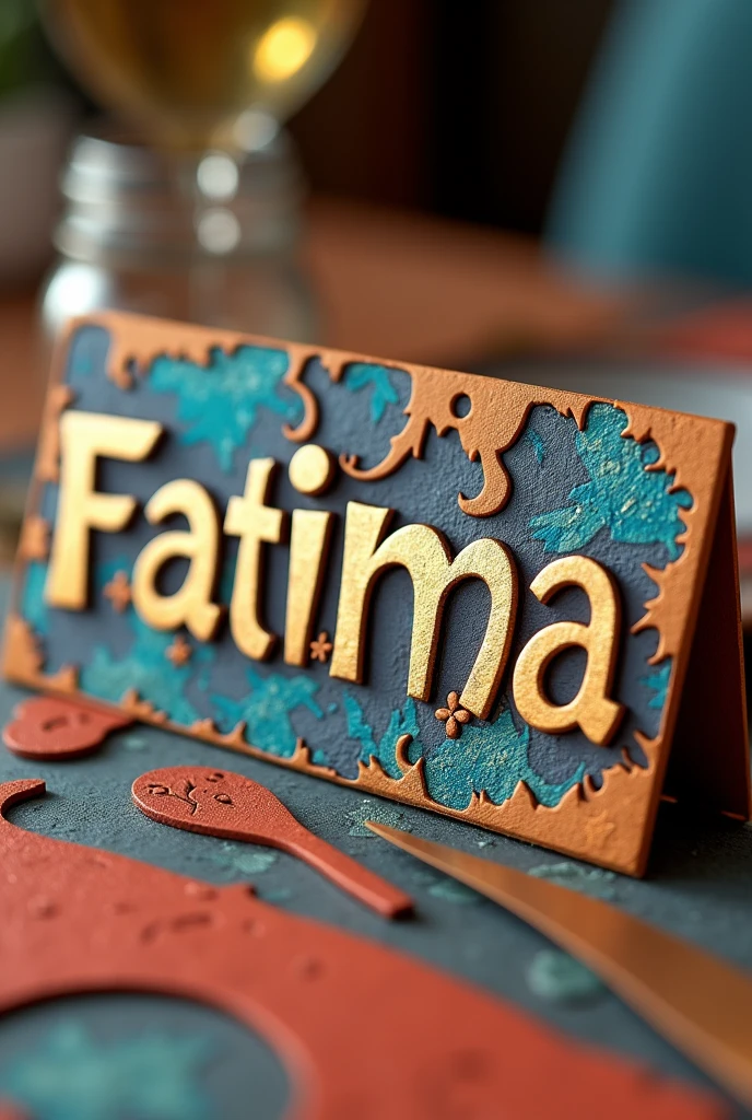 Could you make me a creative name tag for a creative table with the name Fatima?