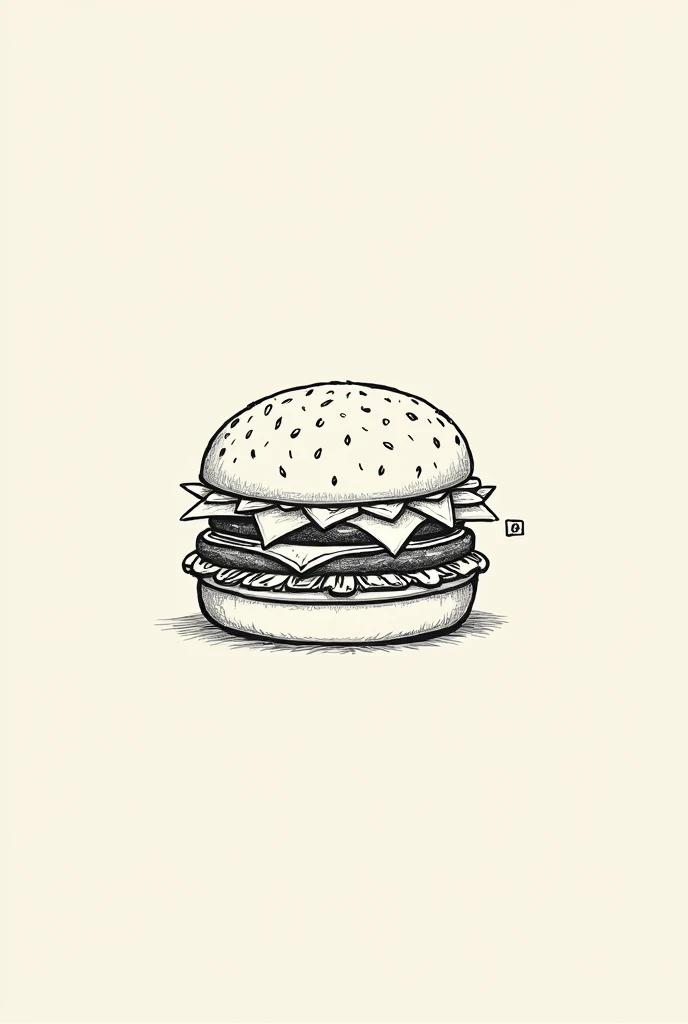 Outline of a hamburger similar to a hand drawn drawing 