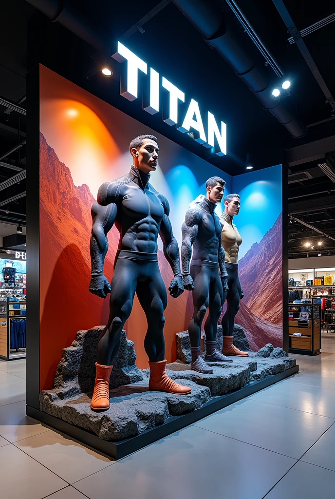material p.O.p de una empresa de depOrtes llamada titan