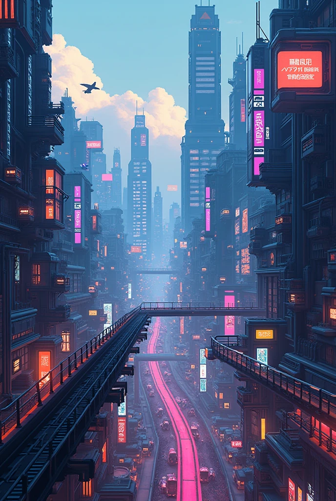 Pixel Style,Game CG pictures,wallpaper,A Hong Kong Cyber City,8k ultra-clear picture quality