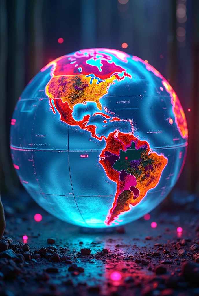 Glowing world 🌎 globe graffiti