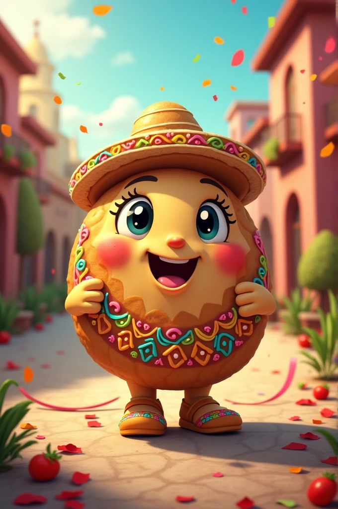 Create a mascot for a Mexican cookie company