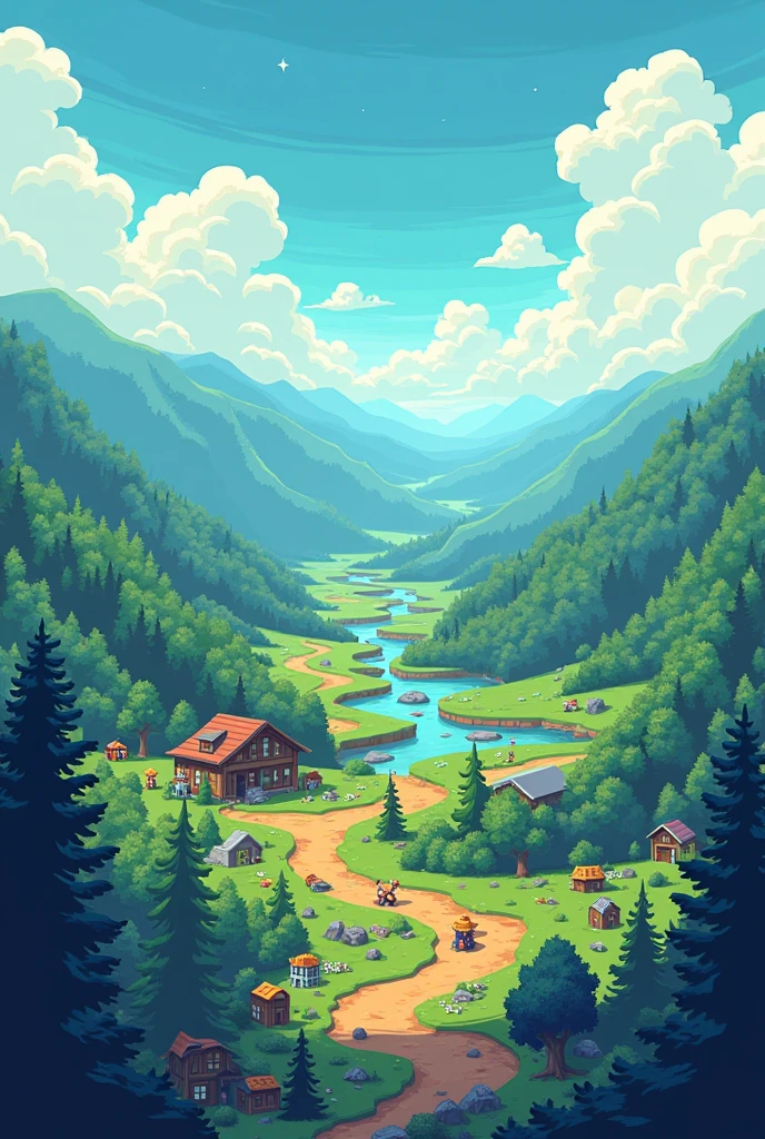 wallpaper retro game landscape