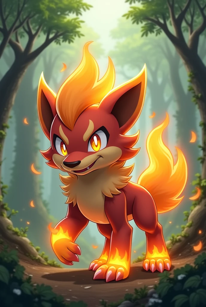 pokemon dog becomes fire starter can