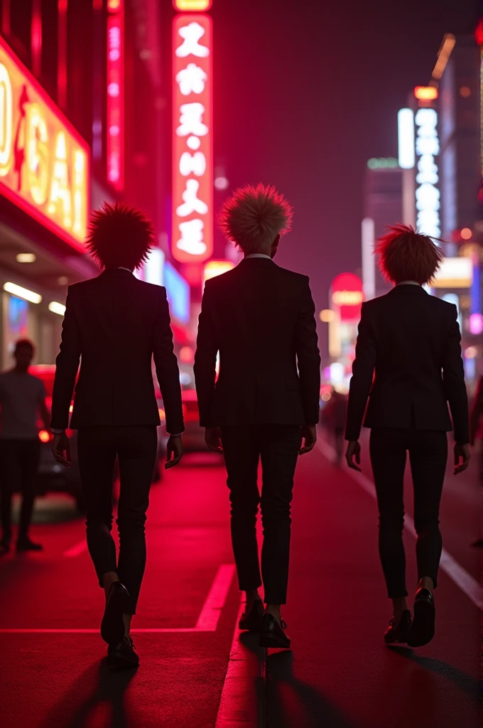  Evil Vegeta Evil Messi Evil Ichigo each three in las vegas night with red light