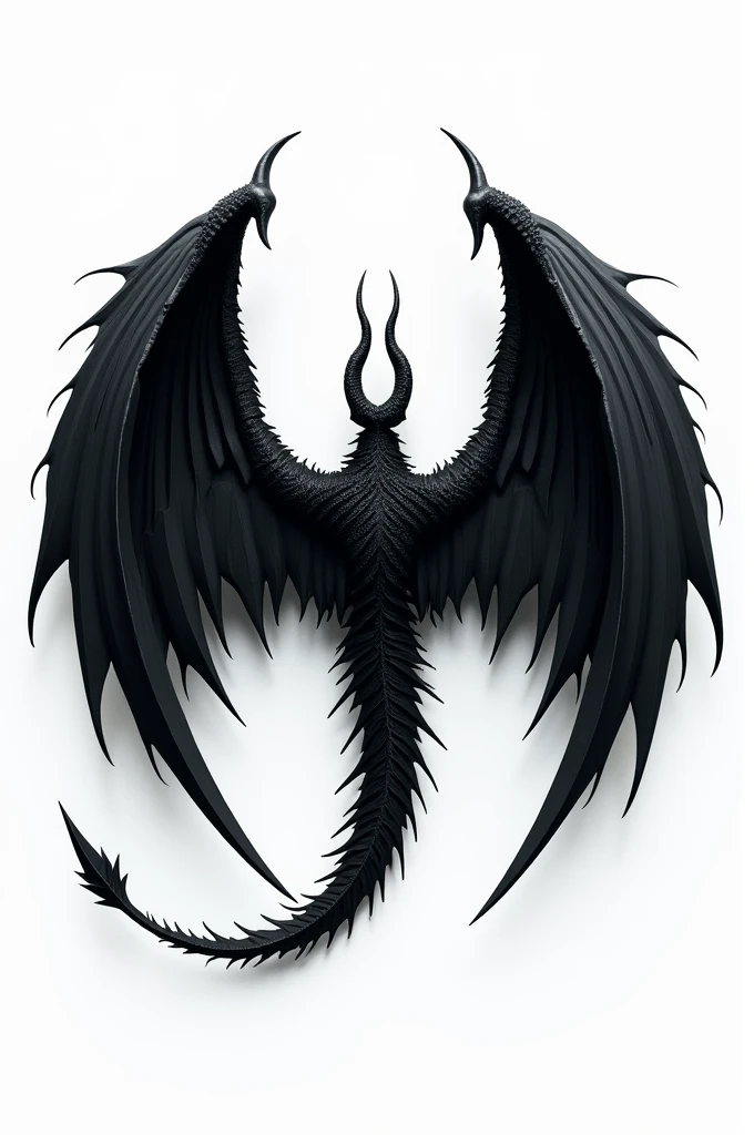 Black Demon Wings with White Background 