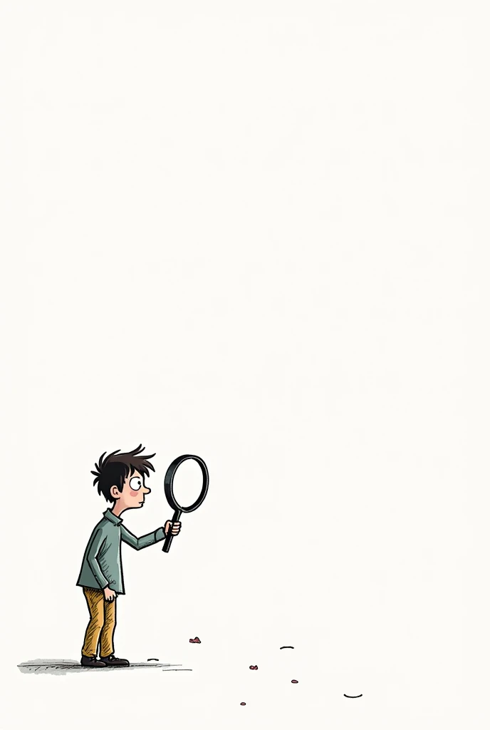generate an image of a person with a magnifying glass looking for information when there is no information to say "no message was found image animation illustrations
