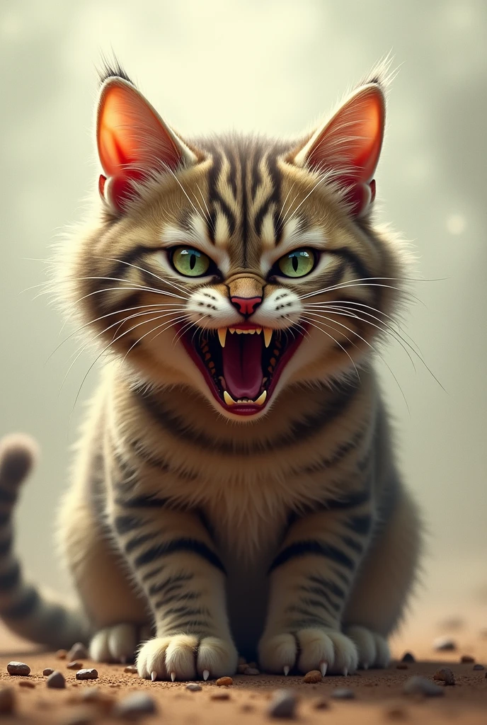 A very angry cat