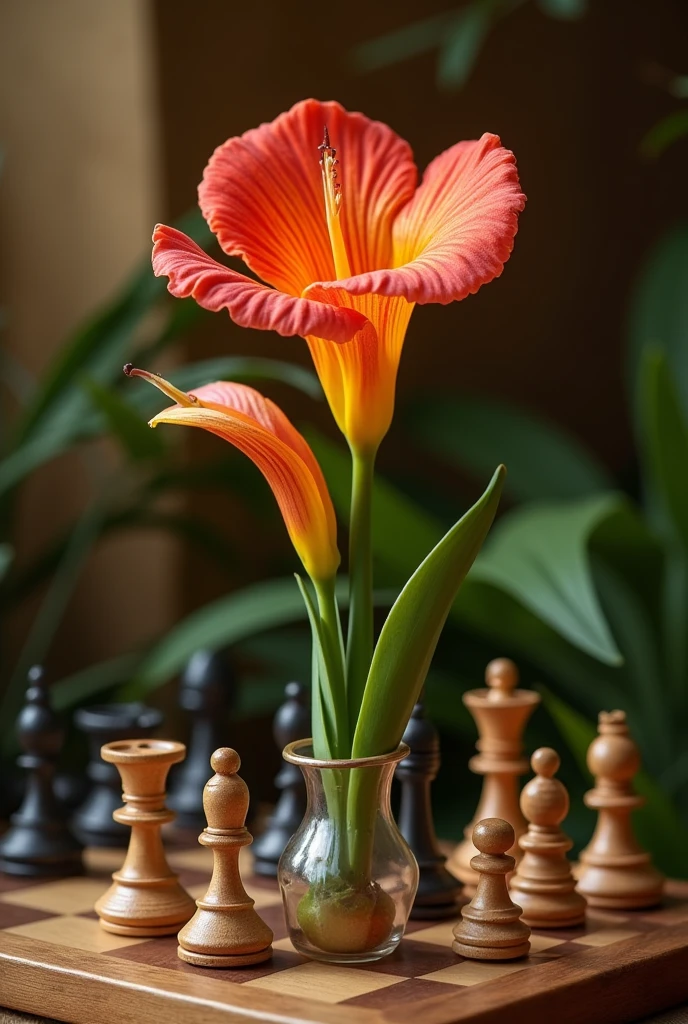 Cantuta flower and chess