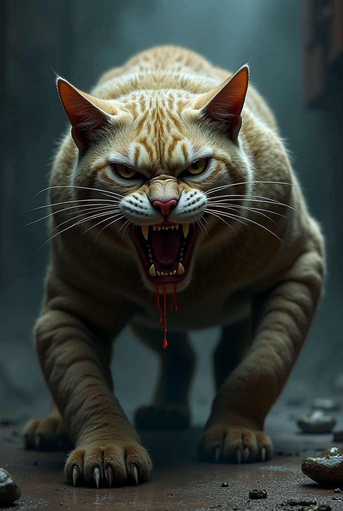 A very very angry cat