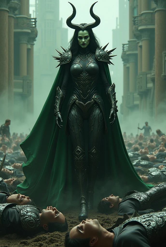 a picture of hela killed the warriors of asgard