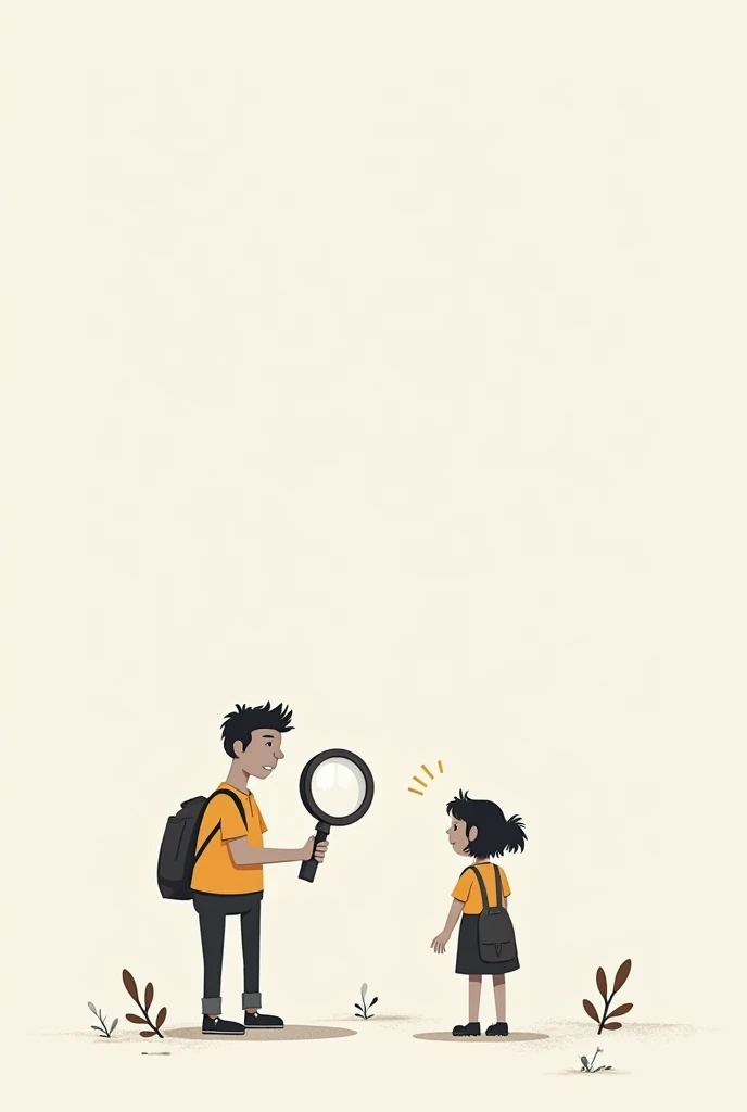 generate an image of a person with a magnifying glass looking for information when there is no information to say "no message was found image animation illustrations