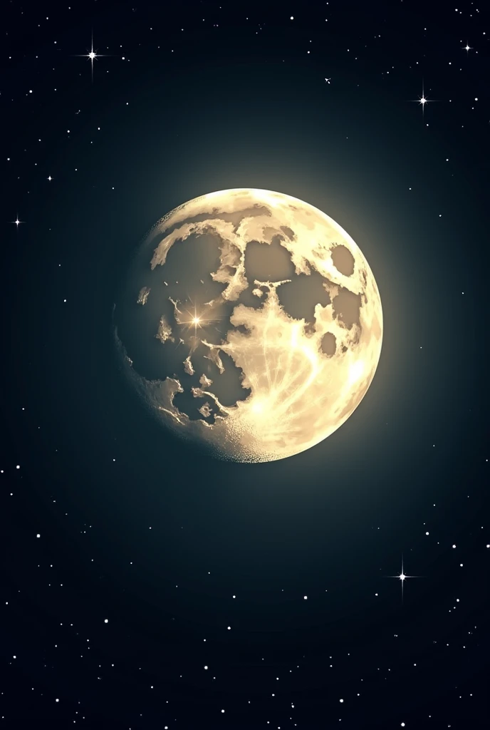 I need a vector of the full moon with spots on the black background