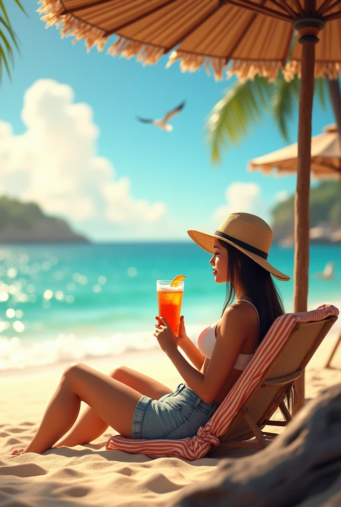 Sitting on the beach with a michelada in my right hand