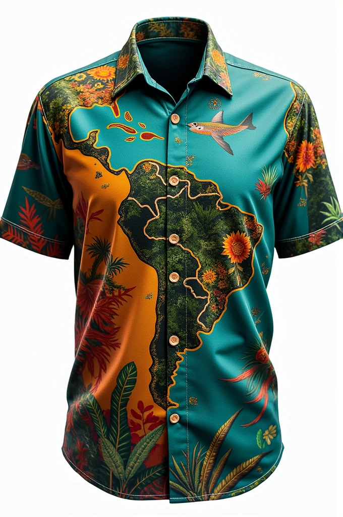 Shirt with print of the state of Pará and Amazonas