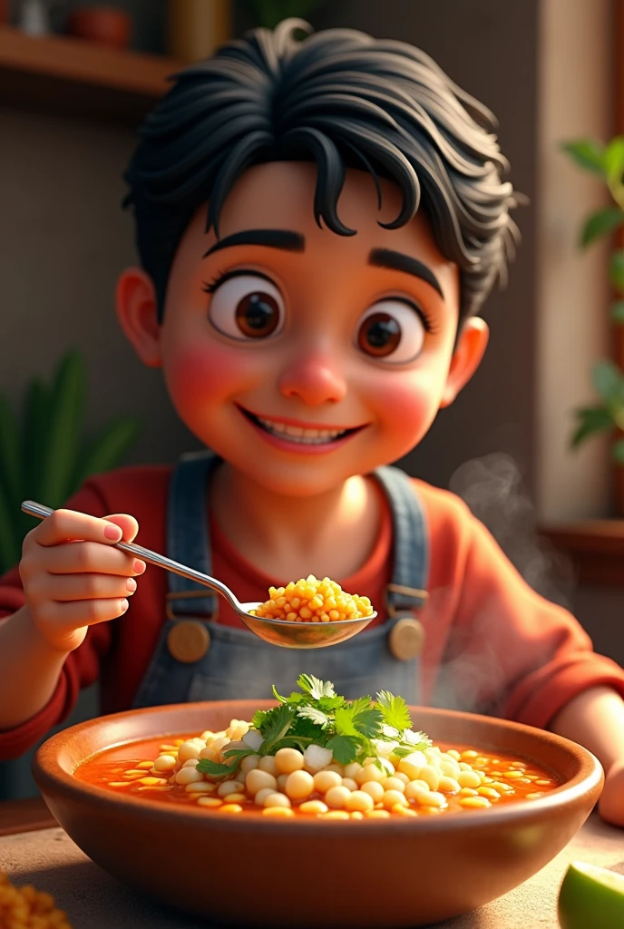 Me eating pozole