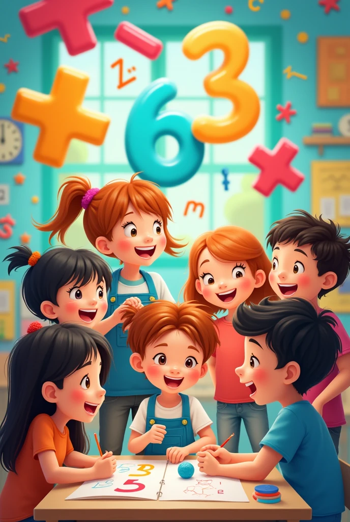 math sign, contain numbers, signs and children.