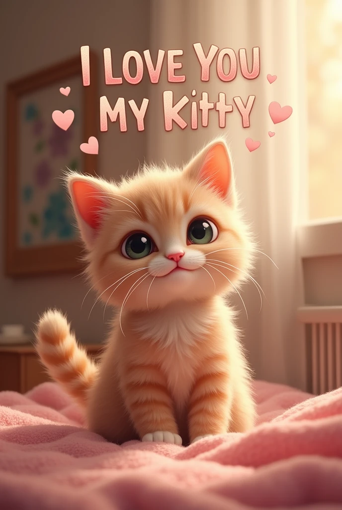 Generate me an image that says I love you my kitty 