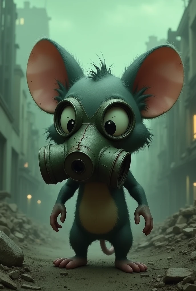 Jerry from Tom and Jerry with gas mask