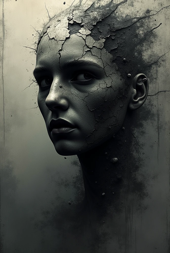Typography! hard and very broken, almost sad about this sentence: “THE MASK OVER THE PAIN” *in Spanish*