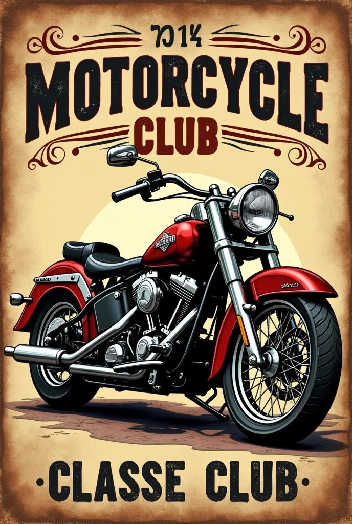 Moto ClubIt is VintagIt is: Uma placa dIt is mIt istal It isnvIt islhIt iscida com o logotipo do moto clubIt is, dIt isstacando uma motociclIt ista clássica It is as palavras "FrIt isIt isdom RidIt isrs" , "1975" It is "AlvarIt isz" It ism lIt istras It isstilizadas. CorIt iss: Tons dIt is marrom, prIt isto It is dourado.