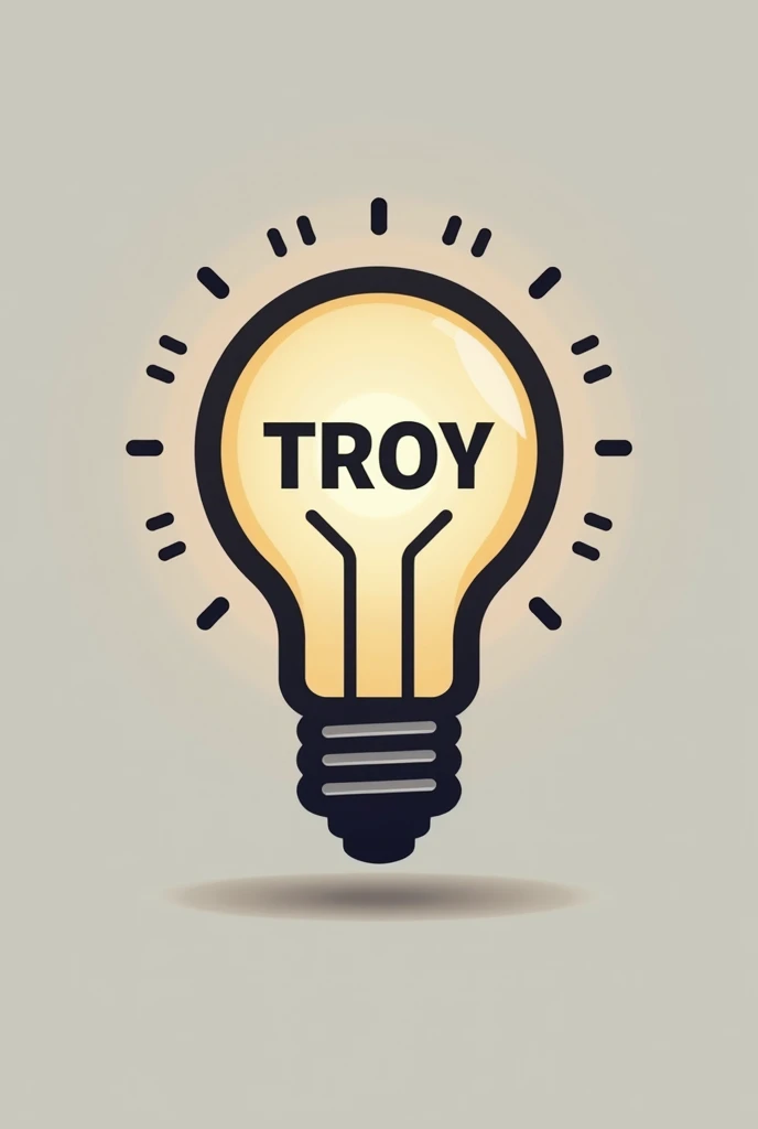 An bulb icon using the word TROY 
