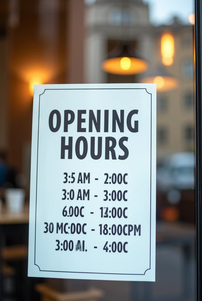 sign, Opening Hours, Monday to Saturday, of 4:00pm a 11:00pm
