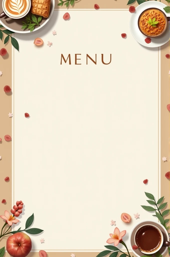 A template for a cafe menu 