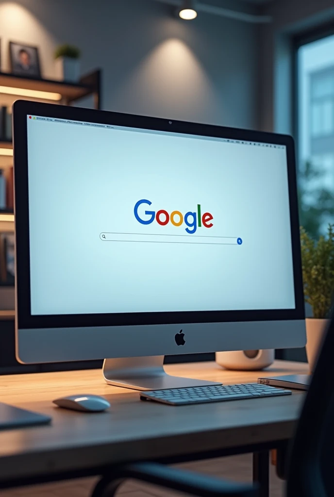 google on a computer screen on a desk