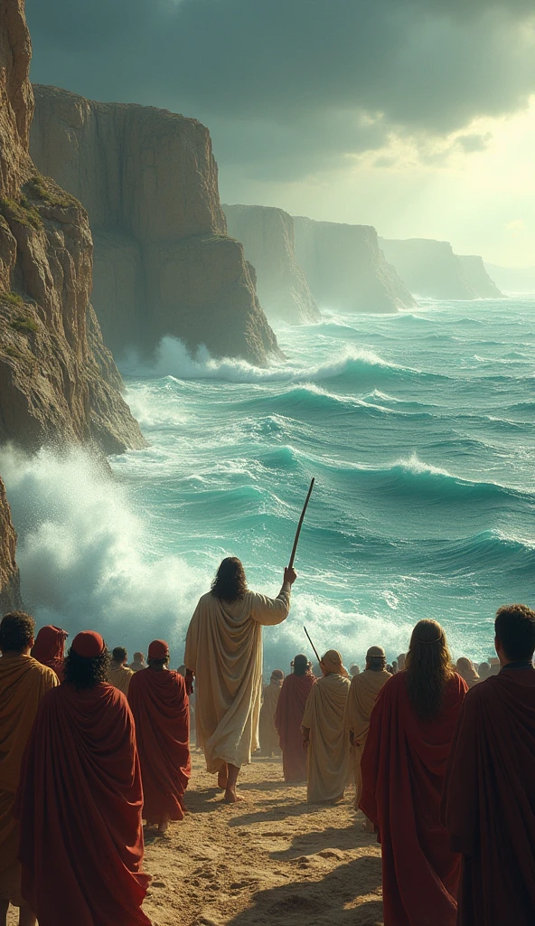 [Scene: Musa leading the Children of Israel to safety, Firon’s army drowned in the Red Sea]] It's a story of Musa and Firon