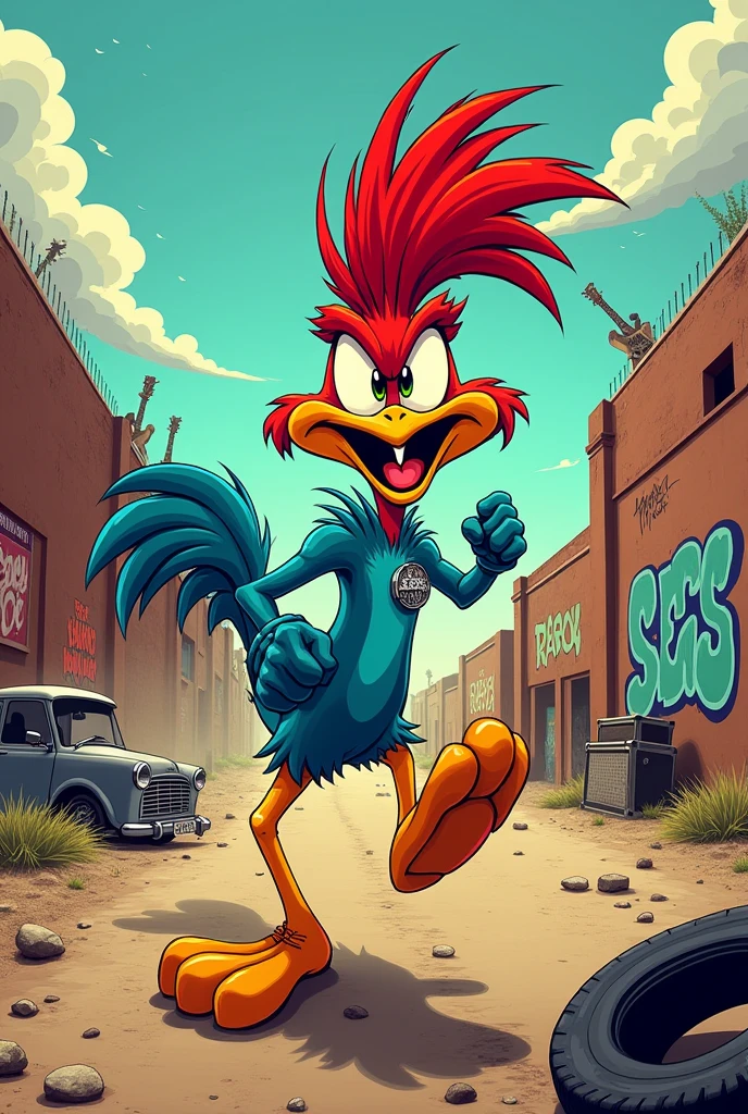 Looney Toones Punk Rock Roadrunner